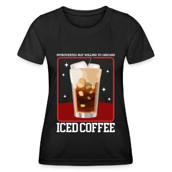 Café glacé | Cadeau d’amateur de café - T-shirt sport Femme - noir - Devant - AI Model Female 172 light (172cm)