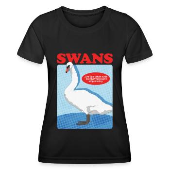 Schwan Schwanenliebhaber Vogel Schwäne Geschenk - Frauen Funktions-T-Shirt - Schwarz - Vorne - AI Model Female 172 light (172cm)