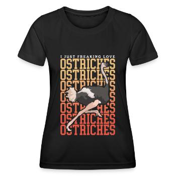 Strauß Vogel | Straußenliebhaber Strauße Geschenk - Frauen Funktions-T-Shirt - Schwarz - Vorne - AI Model Female 172 light (172cm)