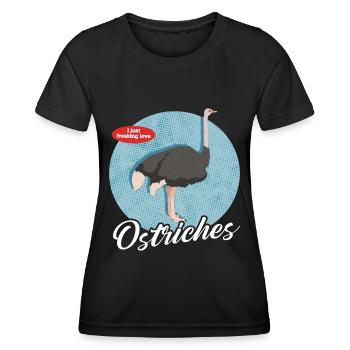 Strauß Vogel Strauße Straußenliebhaber Geschenk - Frauen Funktions-T-Shirt - Schwarz - Vorne - AI Model Female 172 light (172cm)