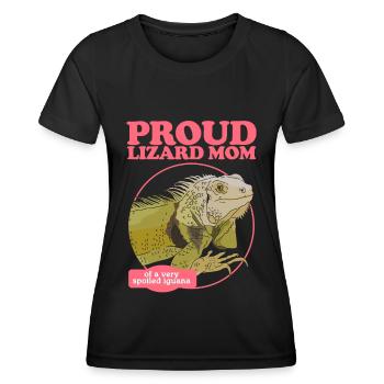Leguan Mom Reptilien Eidechse Leguane Geschenk - Frauen Funktions-T-Shirt - Schwarz - Vorne - AI Model Female 172 light (172cm)