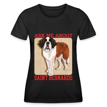 Bernhardiner Hunde St. Bernhardshund Geschenk - Frauen Funktions-T-Shirt - Schwarz - Vorne - AI Model Female 172 light (172cm)