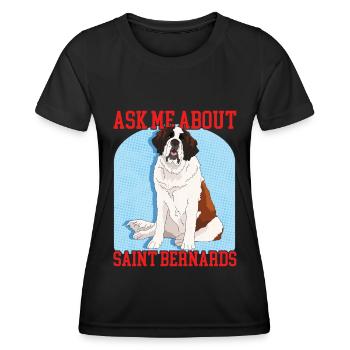 Bernhardiner Hund St. Bernhardshund Geschenk - Frauen Funktions-T-Shirt - Schwarz - Vorne - AI Model Female 172 light (172cm)