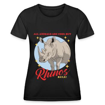 Rhinocéros Rhinocéros Cadeau de rhinocéros - T-shirt sport Femme - noir - Devant - AI Model Female 172 light (172cm)