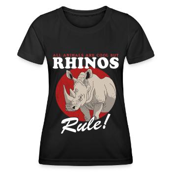 Rhino Rhinos Rhinoceros Gift - Women's Functional T-Shirt - black - Front - AI Model Female 172 light (172cm)