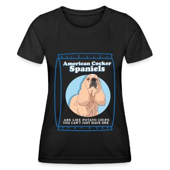 Les épagneuls cocker américains sont comme un cadeau - T-shirt sport Femme - noir - Devant - AI Model Female 172 light (172cm)