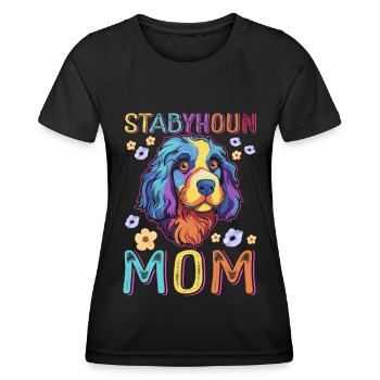 Cadeau de propriétaire de chien Stabyhoun Mom Stabijhoun - T-shirt sport Femme - noir - Devant - AI Model Female 172 light (172cm)
