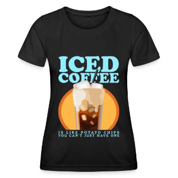 Café glacé amateur de café Cadeau de café glacé - T-shirt sport Femme - noir - Devant - AI Model Female 172 light (172cm)