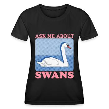 Swans Swans Swan Lover Gift - Women's Functional T-Shirt - black - Front - AI Model Female 172 light (172cm)