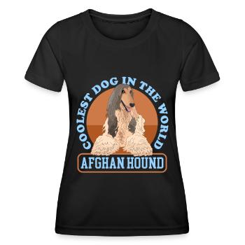 Afghan Hound Dog Dog Owner Gift - Women's Functional T-Shirt - black - Front - AI Model Female 172 light (172cm)