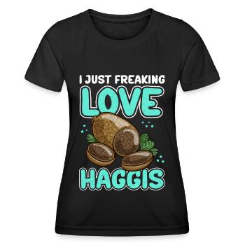 Haggis Scottish Dish Gift - Women's Functional T-Shirt - black - Front - AI Model Female 172 light (172cm)