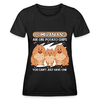 Pomeranian Pomeranian Dog Dog Owner Gift - Women's Functional T-Shirt - black - Front - AI Model Female 172 light (172cm)