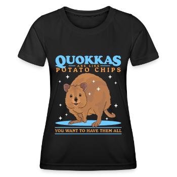 Quokka Kurzschwanzkänguru Quokkas Geschenk - Frauen Funktions-T-Shirt - Schwarz - Vorne - AI Model Female 172 light (172cm)