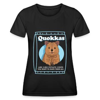 Quokka Kurzschwanzkängurus Quokkas Geschenk - Frauen Funktions-T-Shirt - Schwarz - Vorne - AI Model Female 172 light (172cm)