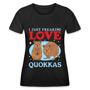 Quokkas Kurzschwanzkänguru Quokka Geschenk - Frauen Funktions-T-Shirt - Schwarz - Vorne - AI Model Female 172 light (172cm)