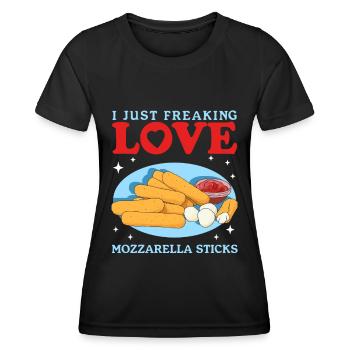 Mozzarella Sticks | Cheese Cheese Lover Gift - Women's Functional T-Shirt - black - Front - AI Model Female 172 light (172cm)