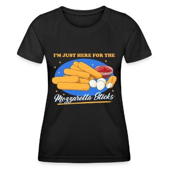 Mozzarella Sticks Käse Geschenk - Frauen Funktions-T-Shirt - Schwarz - Vorne - AI Model Female 172 light (172cm)
