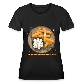 Mozzarella Sticks Liebhaber Käse Geschenk - Frauen Funktions-T-Shirt - Schwarz - Vorne - AI Model Female 172 light (172cm)