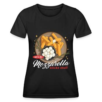 Mozzarella Sticks Cheese Lover Gift - Women's Functional T-Shirt - black - Front - AI Model Female 172 light (172cm)