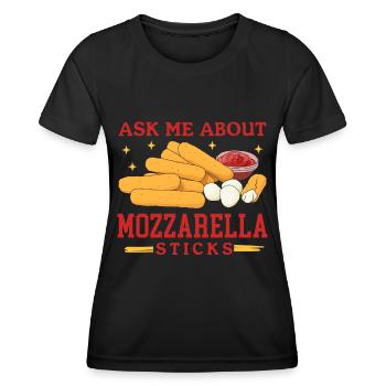 Mozzarella Sticks Käseliebhaber Geschenk - Frauen Funktions-T-Shirt - Schwarz - Vorne - AI Model Female 172 light (172cm)