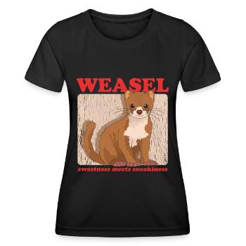 Weasel Mouse Weasel Cute Dwarf Weasel Gift - Women's Functional T-Shirt - black - Front - AI Model Female 172 light (172cm)