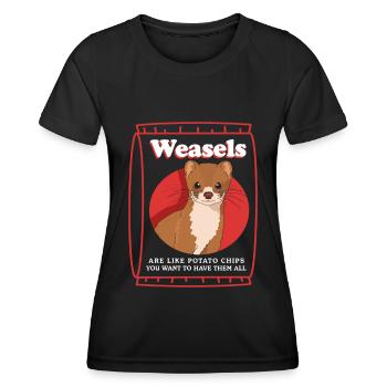 Belette mignonne belette naine Kleinwiesel cadeau - T-shirt sport Femme - noir - Devant - AI Model Female 172 light (172cm)