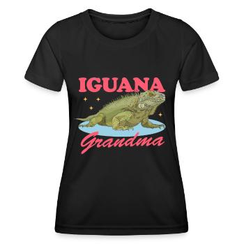 Iguana Granny Reptile Lizard Iguanas Gift - Women's Functional T-Shirt - black - Front - AI Model Female 172 light (172cm)