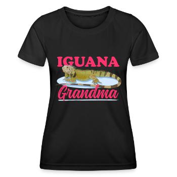 Iguana Granny Lizard Reptile Iguanas Gift - Women's Functional T-Shirt - black - Front - AI Model Female 172 light (172cm)