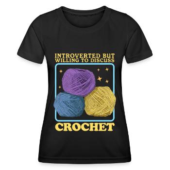 Crochet au Crochet | Crochet Crochet Cadeau - T-shirt sport Femme - noir - Devant - AI Model Female 172 light (172cm)