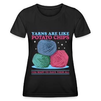 Crochet au Crochet | Crochet fil crochet cadeau - T-shirt sport Femme - noir - Devant - AI Model Female 172 light (172cm)