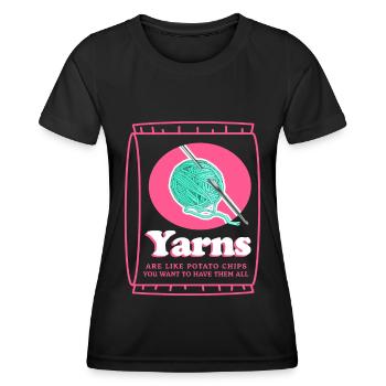 Crochet Crochet fil | Crochet Crochet Cadeau - T-shirt sport Femme - noir - Devant - AI Model Female 172 light (172cm)