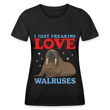 Cadeau de morse morse - T-shirt sport Femme - noir - Devant - AI Model Female 172 light (172cm)