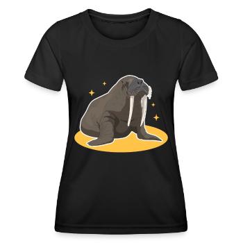 Walross Walroß | Walrus Walrosse Geschenk - Frauen Funktions-T-Shirt - Schwarz - Vorne - AI Model Female 172 light (172cm)
