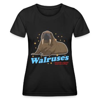 Walrus Walrus Seal Gift - Women's Functional T-Shirt - black - Front - AI Model Female 172 light (172cm)