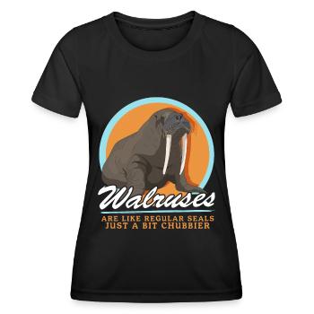 Morse phoque morse morse cadeau - T-shirt sport Femme - noir - Devant - AI Model Female 172 light (172cm)