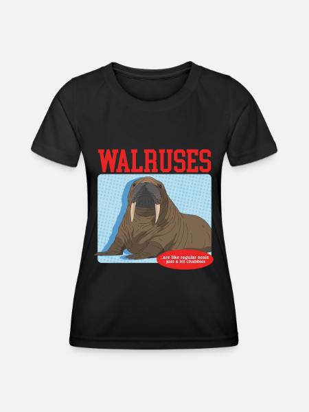 Walross Robbe | Walroß Walrosse Walrus Geschenk - Frauen Funktions-T-Shirt - Schwarz