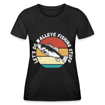Sandre pêcheur pêche cadeau de pêche - T-shirt sport Femme - noir - Devant - AI Model Female 172 light (172cm)