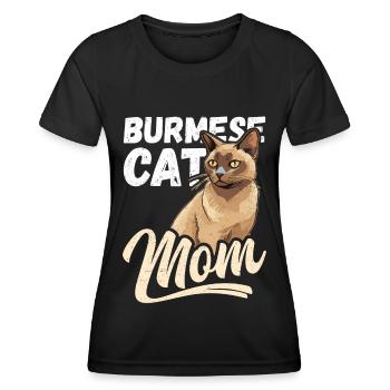 Burmese Mom Burma Katze Burma-Katzen Geschenk - Frauen Funktions-T-Shirt - Schwarz - Vorne - AI Model Female 172 light (172cm)