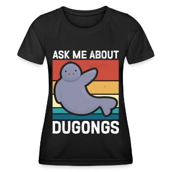 Dugong Forktail Manatee Pig Gift - Women's Functional T-Shirt - black - Front - AI Model Female 172 light (172cm)