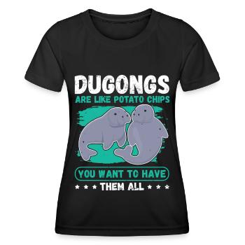 Dugong Pigs Fork-tailed Manatee Gift - Women's Functional T-Shirt - black - Front - AI Model Female 172 light (172cm)