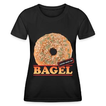 Bagel Beigel Bagel Bread Gift - Women's Functional T-Shirt - black - Front - AI Model Female 172 light (172cm)