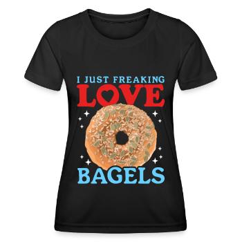 Bagel Lover Bagel Bread Beigel Gift - Women's Functional T-Shirt - black - Front - AI Model Female 172 light (172cm)
