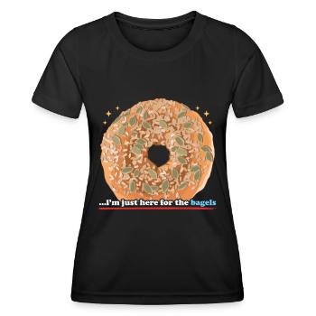 Bagel Lover | Bagel Bread Beigel Gift - Women's Functional T-Shirt - black - Front - AI Model Female 172 light (172cm)