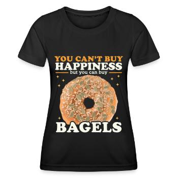 Bagel Lover | Beigel Bagel Bread Gift - Women's Functional T-Shirt - black - Front - AI Model Female 172 light (172cm)