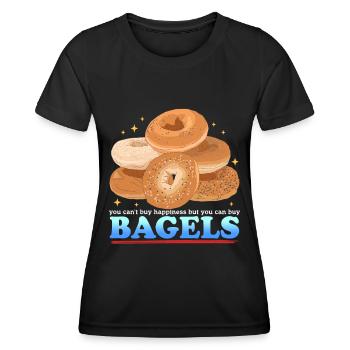Bagel Beigel Bagel Bread Lover Gift - Women's Functional T-Shirt - black - Front - AI Model Female 172 light (172cm)