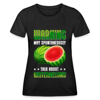 Pastèque Angurie Arbuse pâtisserie cadeau - T-shirt sport Femme - noir - Devant - AI Model Female 172 light (172cm)