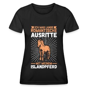 Islandpferd Isländer Islandpony Isi Geschenk - Frauen Funktions-T-Shirt - Schwarz - Vorne - AI Model Female 172 light (172cm)