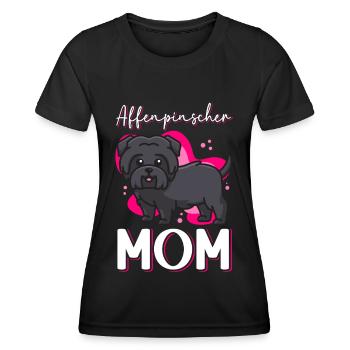 Affenpinscher Mom Monkey Terrier Dogs Gift - Women's Functional T-Shirt - black - Front - AI Model Female 172 light (172cm)