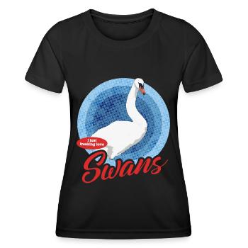 Swan Swan Lover Swans Gift - Women's Functional T-Shirt - black - Front - AI Model Female 172 light (172cm)