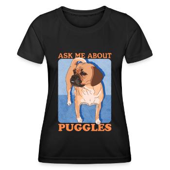 Puggle Dogs Dog Owners Dog Owner Gift - Women's Functional T-Shirt - black - Front - AI Model Female 172 light (172cm)